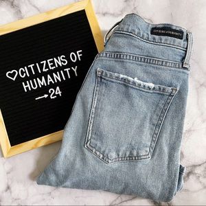 Citizens of Humanity Light Wash Olivia Crop High Rise Slim Jeans 24